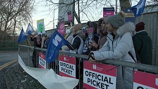 Health workers on strike in Liverpool