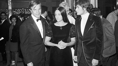Whiting and Hussey with director Franco Zeffirelli