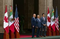 El presidente Joe Biden, el presidente mexicano Andrés Manuel López Obrador y el primer ministro canadiense Justin Trudeau, Ciudad de México, México, 10/1/2023