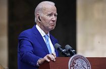 US President Joe Biden speaks to reporters in Mexico City after the discovery of government records in his former office.
