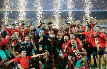 احتفالات المغرب بالنسخة الماضية من بطولة الشان