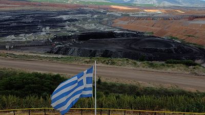 Yunanistan'da bir linyit madeni