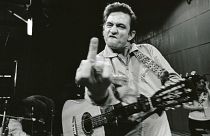 Johnny Cash at the Folsom Prison concert 