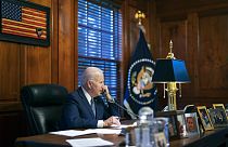 US-Präsident Joe Biden in seinem Privathaus, wo die geheimen Dokumente in der Garage gefunden worden sind. 