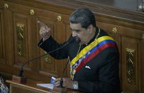 El presidente venezolano, Nicolás Maduro, pronuncia su discurso anual a la nación ante los legisladores en la Asamblea Nacional en Caracas, Venezuela.
