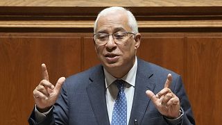 Portuguese Prime Minister Antonio Costa speaks during a parliamentary debate in Lisbon. Wednesday, 11 January 2023.