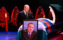  الرئيس الروسي فلاديمير بوتين، يحضر مراسم وداع مرتضى رحيموف، أول رئيس لجمهورية باشكورتوستان الروسية. أوفا، باشكورتوستان، 13 يناير/كانون الثاني 2023