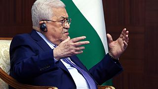 Mahmud Abbász palesztin elnök egy korábbi felvételen, 2022 őszén