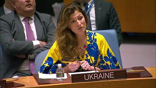 Emine Dzhaparova, Ministra-adjunta dos Negócios Estrangeiros da Ucrânia, no Conselho de Segurança da ONU