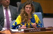 Emine Dzhaparova, Primera Viceministra de Asuntos Exteriores de Ucrania durante el debate del Consejo de Seguridad de la ONU