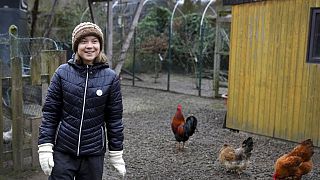 Swedish activist Greta Thunberg attends demonstrations in western Germany to save an abandoned village. 