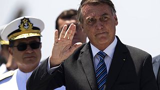 L'ancien président d'extrême droite Jair Bolsonaro à l'École navale de Rio de Janeiro, au Brésil, samedi 10 décembre 2022.