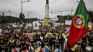Марш учителей в Лиссабоне