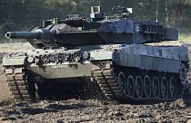 Archív fotó: a Bundeswehr Leopard 2 tankja egy sajtóbemutatón