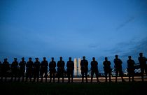 Военное оцепление возле Национального конгресса Бразилии, 11 января 2023 года.