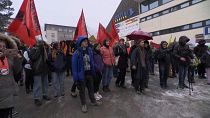 Protestos de ativistas na cidade suíça de Davos