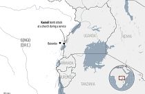 Χάρτης με το σημείο της επίθεσης σε εκκλησία στη Λ.Δ. Κονγκό