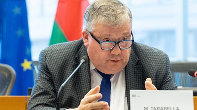 Belgian MEP Marc Tarabella at a meeting on EU-Oman relations in the European Parliament.