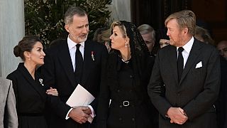 Letizia und Felipe von Spanien mit Maxima und Willem-Alexander der Niederlande in Griechenland