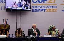 President-elect of Brazil Luiz Inacio Lula da Silva attends a meeting at COP27 climate summit.