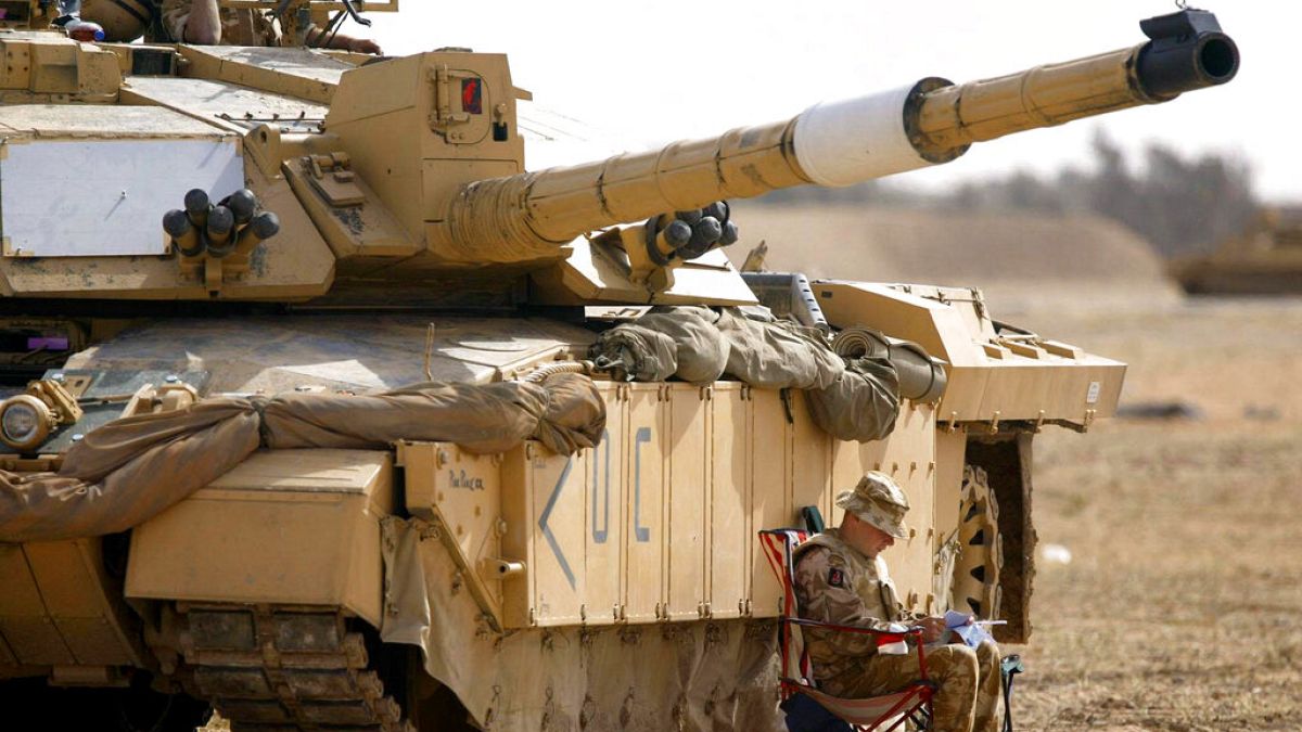 Challenger 2 tank egy iraki bevetés során