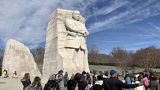 Crowds gathered in Washington DC, and across the United States, to commemorate Martin Luther King Jr. Day. 