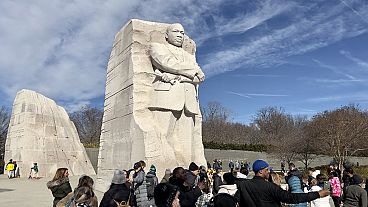 Crowds gathered in Washington DC, and across the United States, to commemorate Martin Luther King Jr. Day. 