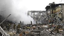 Ukrayna'nın doğusundaki Donetsk bölgesinde vurulan bir alışveriş merkezi 