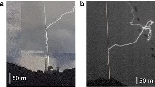 ENSTA tarafından sunulan fotoğraflar lazer ışınının yıldırımı yaklaşık 50 metre uzağa yönlendirdiğini gösteriyor
