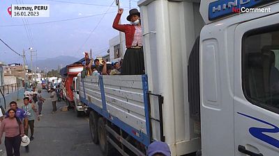 Manifestations à Humay pour le retour au pouvoir de Pedro Castillo, Pérou