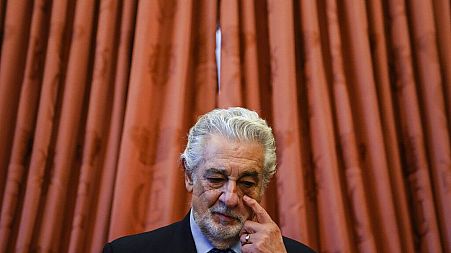 Opera tenor Placido Domingo attends an awards ceremony in the Royal Theatre in Madrid, Spain, June 10, 2021.