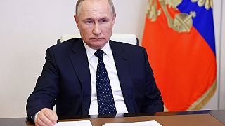 Russlands Präsident Putin in seiner Residenz außerhalb von Moskau am 16. Januar 2023