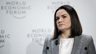 Sviatlana Tsikhanouskaya passou pelo Fórum Económico Mundial de Davos, na Suíça