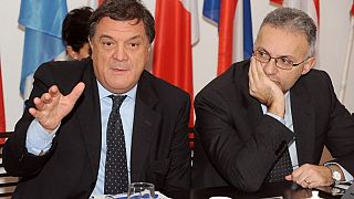 Pier Antonio Panzeri (balra), a korrupciós ügy főszereplője