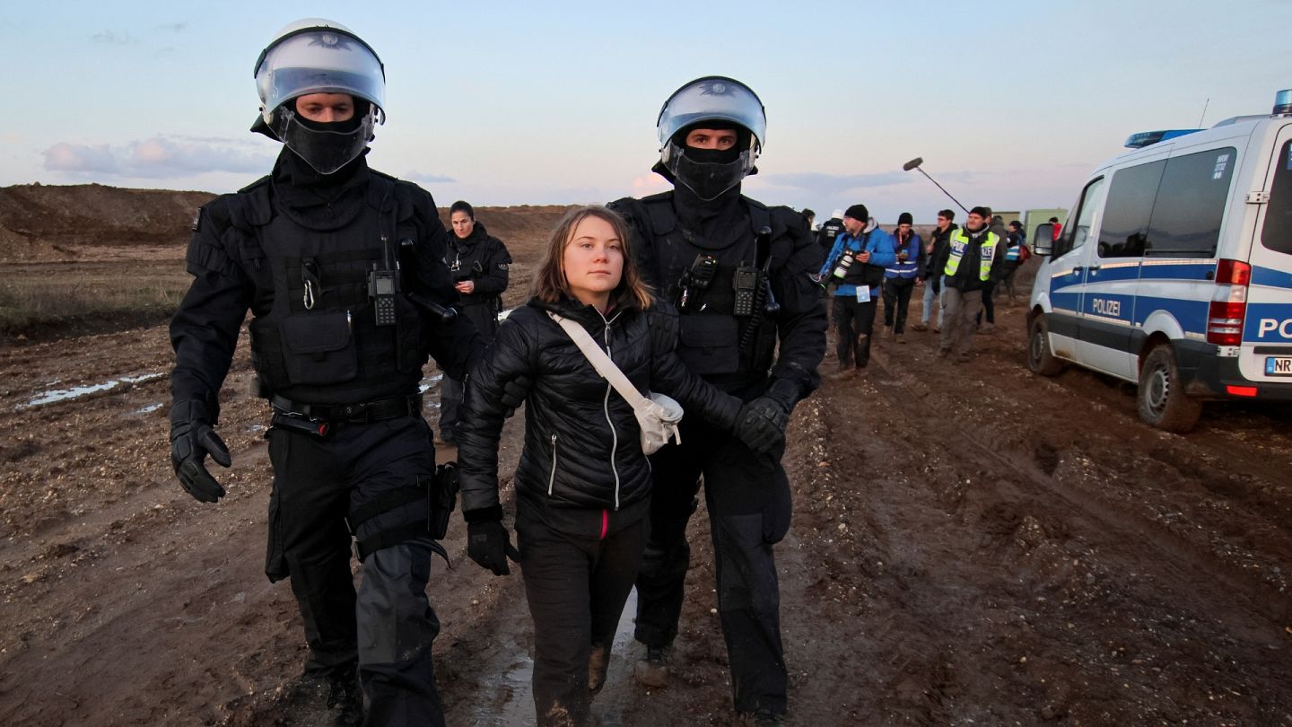 Greta Thunberg detained by police while taking part in German coal mine  protest | Euronews