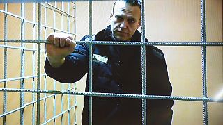 أليكسي نافالني في فيديو قدمته دائرة السجون الفيدرالية الروسية في سجن في شرق موسكو، روسيا.
