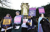 Streikende Krankenschwestern in London, 18. Januar 2023