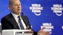 German Chancellor Olaf Scholz at the World Economic Forum in Davos
