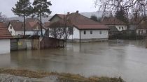 فيضانات في منطقة سجينيكا في صربيا بعد تضخم نهر جرابوفيكا بسبب الأمطار الغزيرة. الأربعاء 18 يناير/كانون الثاني 2023
