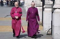  Stephen Geoffrey Cottrell SCP, left and the Archbishop of Canterbury Justin Welby walk in Westminster on 14 September 2022