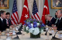  Dışişleri Bakanı Çavuşoğlu’nun Washington ziyaretinde meslektaşı Blinken ile görüştü