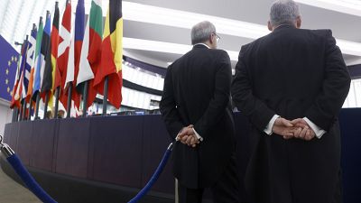 Saaldiener im Europäischen Parlament während der Neuwahl des Vizepräsidenten am 18. Januar.