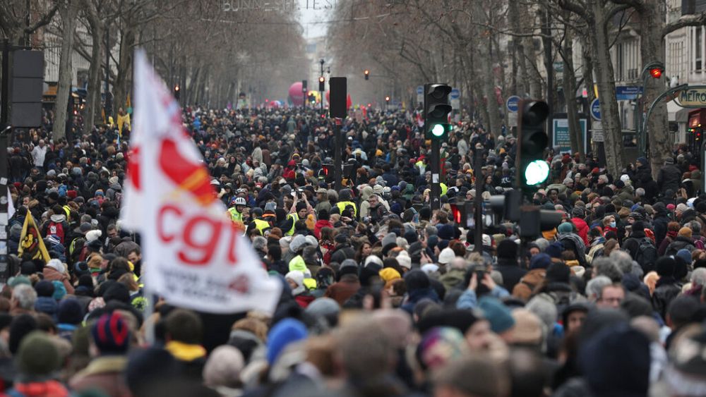 Watch: One million on the streets against controversial pension reform plans in France