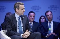 Ο πρωθυπουργός Κυριάκος Μητσοτάκης μιλάει σε πάνελ στις εργασίες του Παγκόσμιου Οικονομικού Φόρουμ (WEF) στο Νταβός της Ελβετίας,