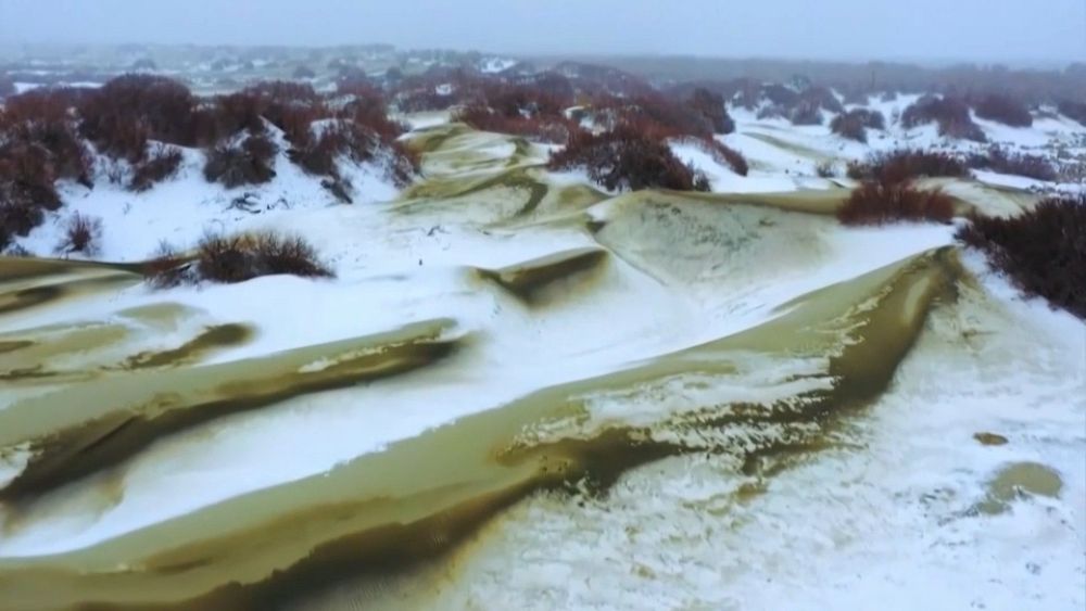 Watch: Snow covering Taklimakan desert in northwest China