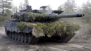 Ein Leopard-Kampfpanzer in Westfinnland