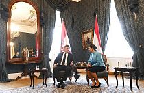 A horvát és a magyar elnök tárgyalása a Sándor-palotában