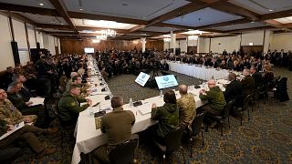 Almanya'da ABD'ye ait Ramstein Hava Üssü'nde Ukrayna Savunma Temas Grubu Toplantısı yapıldı