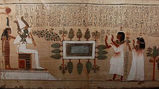یک طومار مصور متعلق به مصر باستان که در موزه لندن به نمایش گذاشته شد