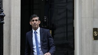 Britain's Prime Minister Rishi Sunak leaves 10 Downing Street to attend the weekly Prime Minister's Questions session in parliament. Wednesday, 18 Jan. 2023.